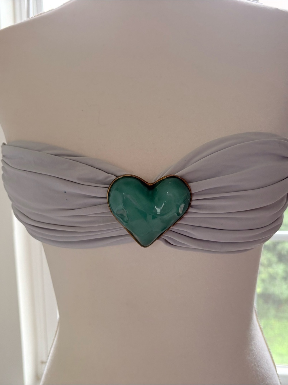 Bandeau Bikini Set / Stone Teal Heart Center